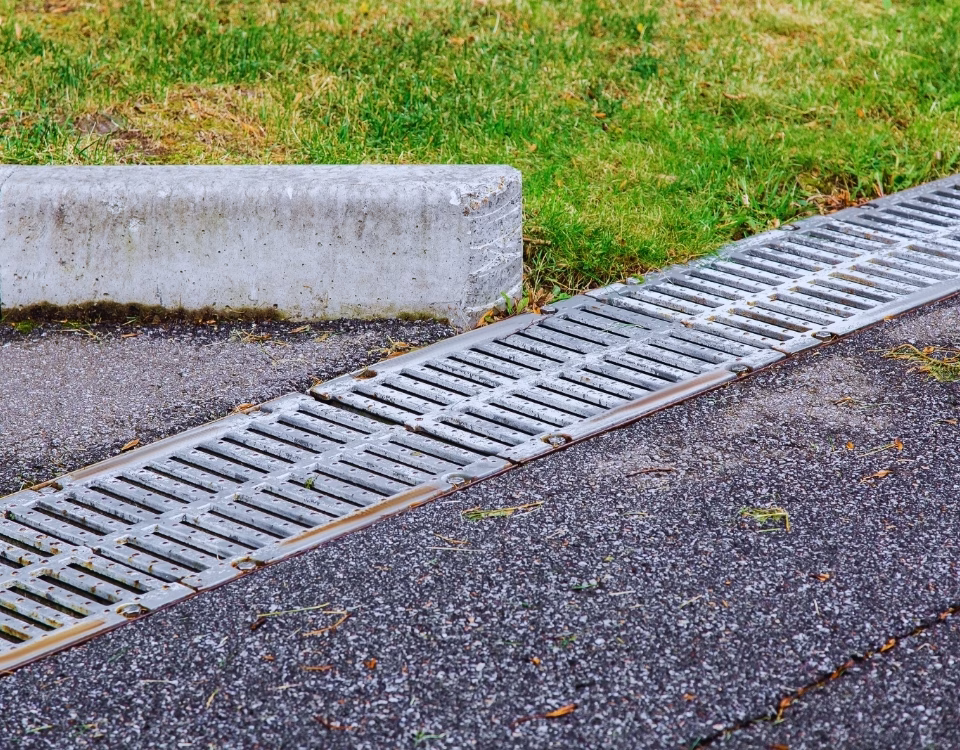 Excavare rigole pentru drenaj urban cu mini-excavatoare pe șenile