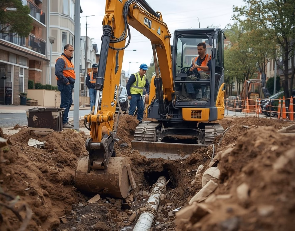 Intervenții punctuale cu miniexcavatoare – reparații conducte