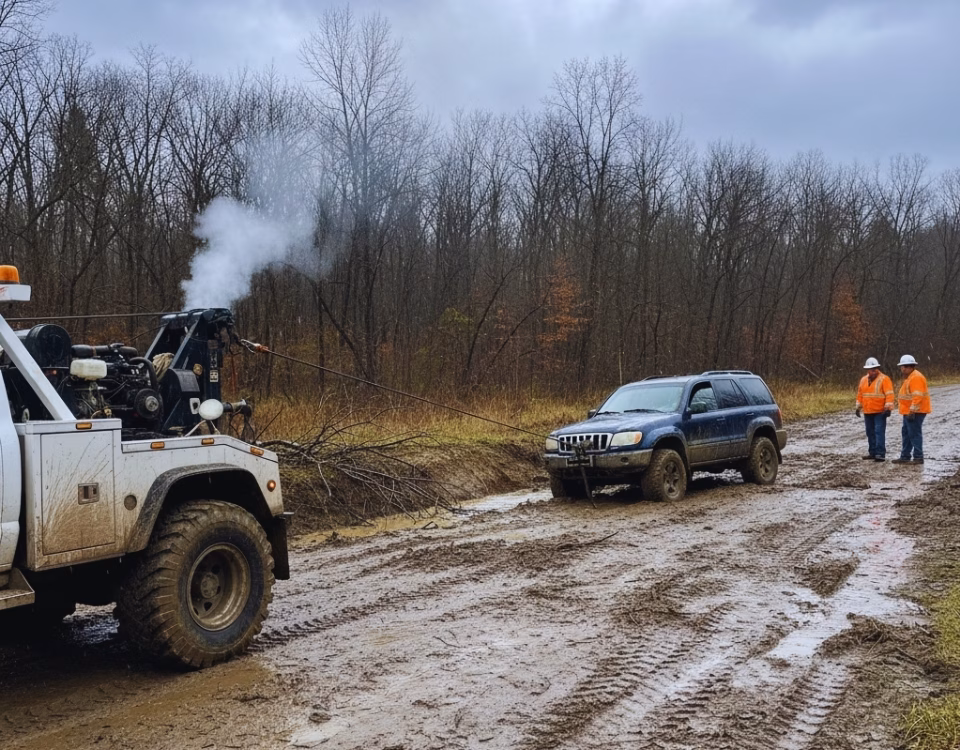 Recuperări auto din teren dificil – noroi și șanțuri