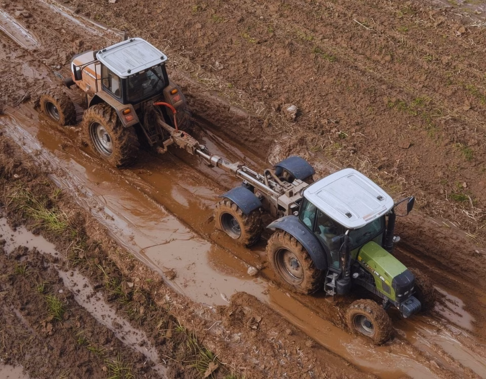 Tractări pe terenuri mlăștinoase cum se realizează intervențiile